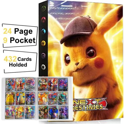 9 Pocket 432 Card Pikachu Pokemon Album Book Cartoon Playing Game Card Map Folder Loaded List Holder Collectors Kids Toy Gift