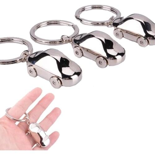 Fashion Stainless steel Small solid Car model toys Accessory Good KeyChain Mini Car styling Decorations Souvenir gift