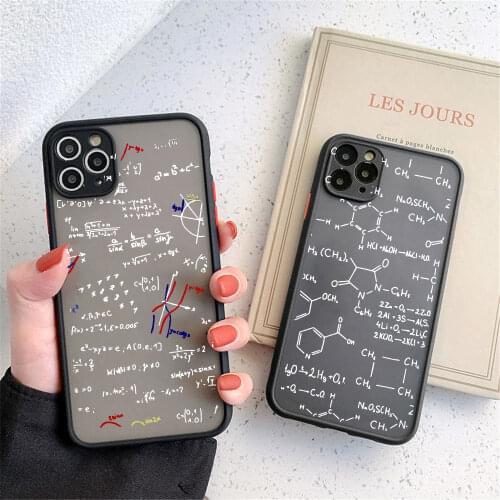 ZUIDID Physics Chemical Mathematics Phone Cover For iPhone 11 Pro Max 12 X XS XR SE20 7 8 6Plus Hard Clear Case Matte Fundas Bag