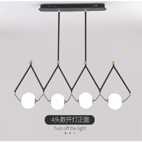 Black Or Gold LED Chandelier Dining Room Coffee Shop Modern Long Pendant Lamp Creative Restaurant Bar Multi-head Hanging Light