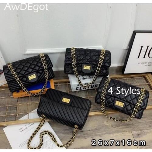 Black Quilted Shoulder Bag Women Crossbody Messenger Bags Female Classical Designer Hand Tote Ladies Handbag and Purse Wholesale