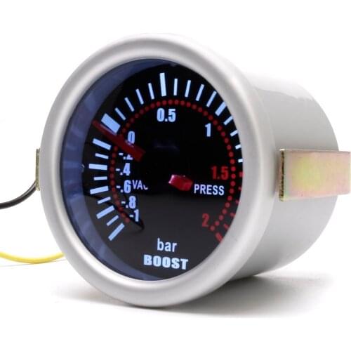 Digital Universal 52mm Car Turbo Boost Vacuum -1~2 BAR Gauge Press Pressure Gauge Pointer Meter Smoke Len LED CNSPEED