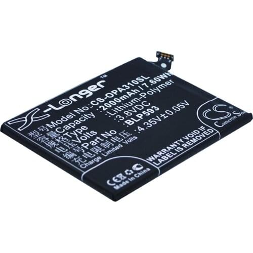 CS 2000mAh / 7.60Wh battery for OPPO A31, A31C, A31T, A31T/U, A31U BLP593