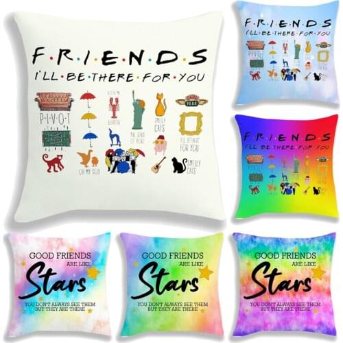 TV Friends Pillowcase Decor Cute Cartoon Cushion Cover Pillow Case for Children Room Sofa Home Car 45x45cm No Insert