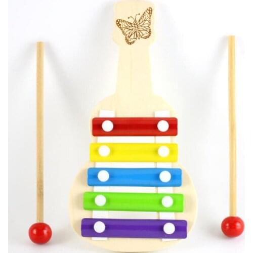 1 Set Wooden 5-Note Xylophone Musical Toys, Children Knock Xylophone With Hammer, Toddler Kids Music Piano Musical Instruments