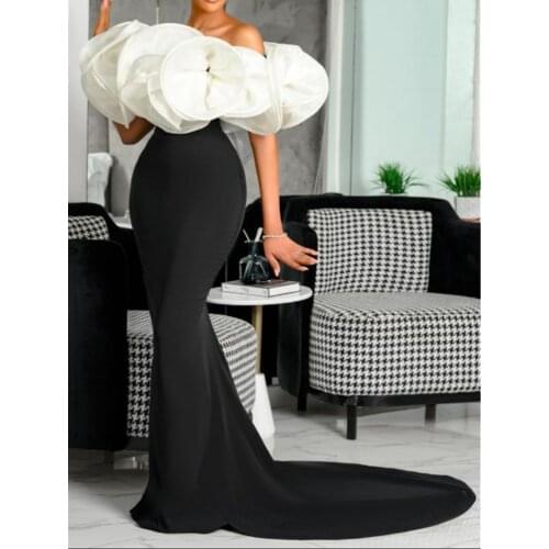Elegant Floor Length Long Evening Party Dress Women Sexy Off Shoulder Bodycon Maxi Dress Prom Dresses African Clothes