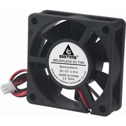 Gdstime 200 Pcs 60x60x20mm DC 12V CPU Computer Case Cooling Fan 60mm x 20mm PC Motor Cooler 6cm 6020 2Pin