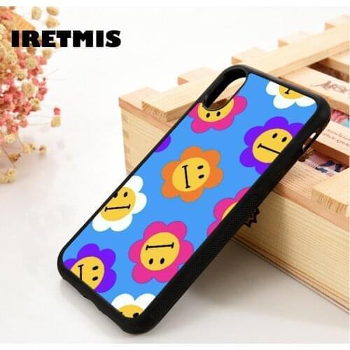 Iretmis 5 5S SE 6 6S TPU Silicone Rubber Phone Case Cover for iPhone 7 8 Plus X Xs 11 12 MINI Pro Max XR Blue Maybe Flower