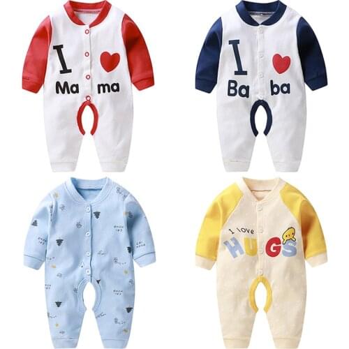 Spring Autumn Baby Boy Rompers Long Sleeve Newborn One-piece Clothes 0-1 Year Old Cotton Bottoming Pajamas Toddler Girl Jumpsuit