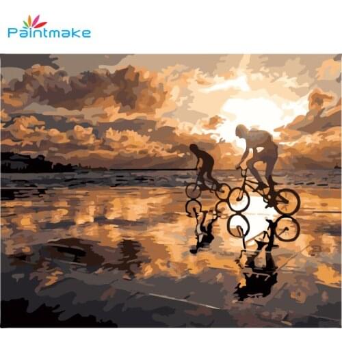 Paintmake The setting sun DIY Paint By Numbers Travel Oil Hand Painted On Canvas Home Art Decoration Paintings For Kids