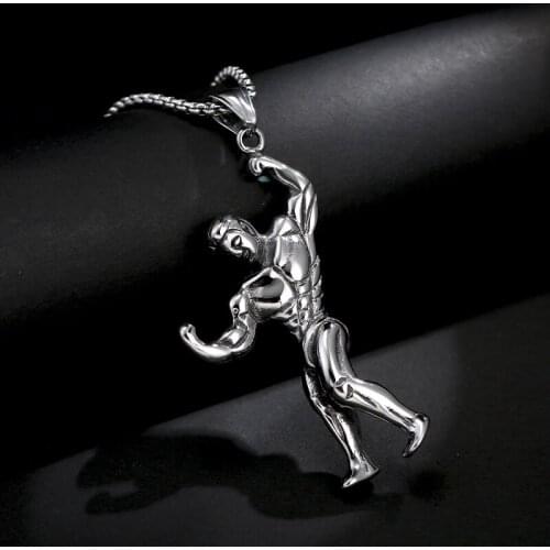 Humanoid Mens Pendant Cool Stainless Steel High Quality Jewelry Boys Trendy Decorative Necklace Non Fading Brave Chain Handsome