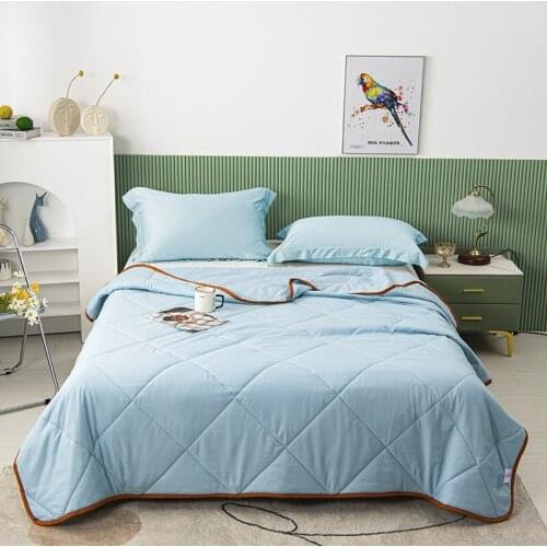 Summer Air Conditioning Quilt Cool In Summer Solid Color Washed Cotton Soft Skin Comfortable Machine Washable Thin Quilt