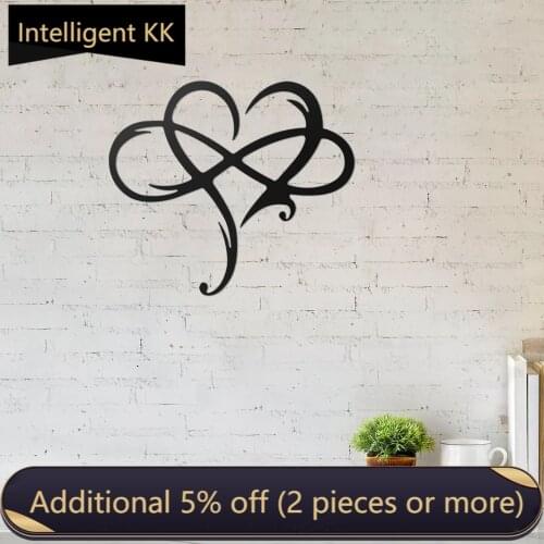 Metal Infinity Heart Wall Decor Nordic Art Love Aesthetic Room Decoration Accessories Wall Hanging Farmhouse Bedroom Decor