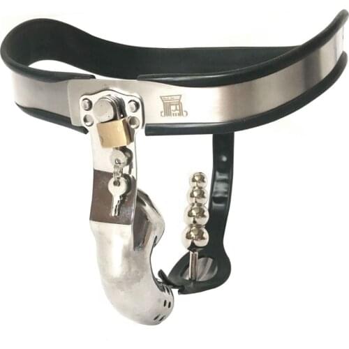 Male chastity belt penis lock cock cages stainless steel chastity devices pants with anal plug bdsm cbt sex toys for men