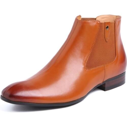 New arrival High-top breathable men boots genuine leather pointed toe men shoes winter mens boots