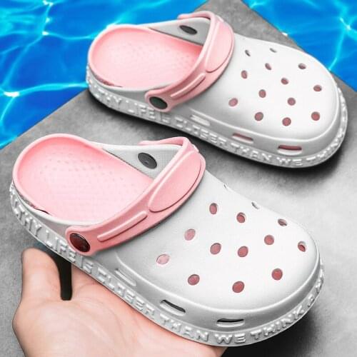 24-45 Womens men Mules & Clogs Summer Female Sandals Breathable Solid Color Lovely Beach Slippers Ladies Garden Children Shoes