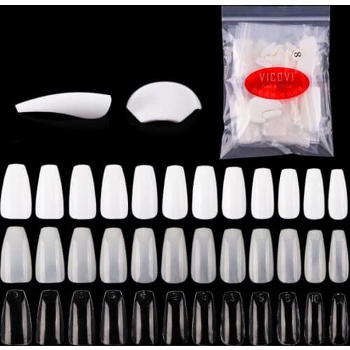 Nature/White/Clear Nail Tips 600 pcs Coffin Nail Artificial Short Ballerina False Nail faux ongles Manicure Full Cover Fingertip