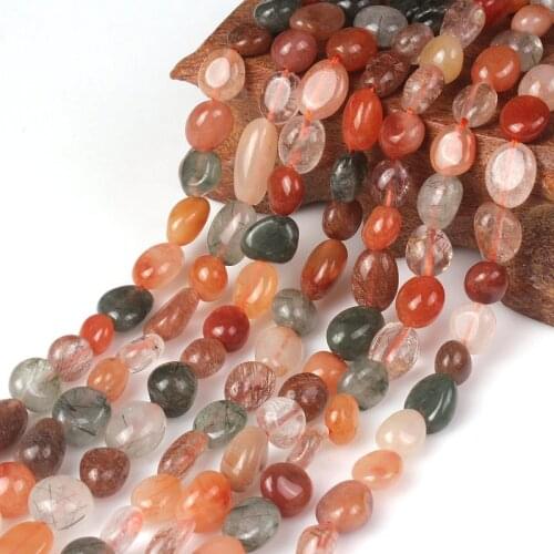 Natural Mix Rutilated Quartz Super Seven Peridot Gravel Gemstone Loose Stone 4-6 5-7mm For Necklace Bracelet DIY Jewelry Making