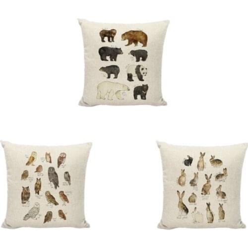 New Design Animal Portfolio Cushion Covers Polar Bears Pandas Dinosaurs Rabbits Sharks Whales Home Decor Sofa Throw Pillow Cases