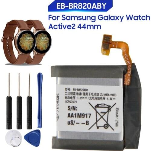 Original Replacement Battery For Samsung Galaxy Watch Active 2 Active2 SM-R820 SM-R825 44mm EB-BR820ABY Genuine Battery 1130mAh