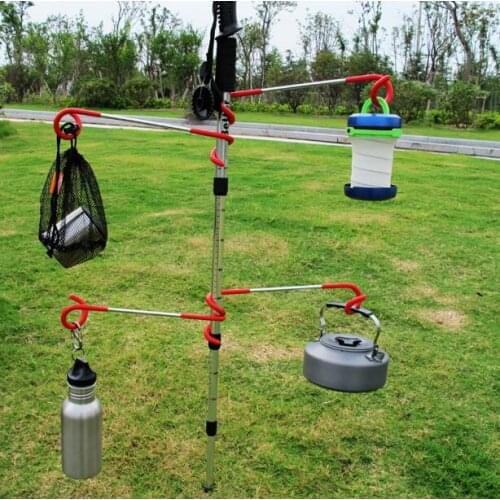 Outdoor multi-purpose loading 10kg tent lamp hook Stainless steel upscale camping lamp holder Two-way spiral hanging tent S hook