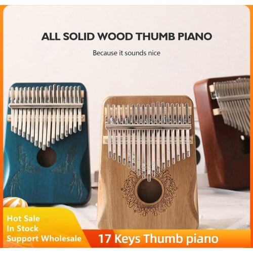 Portable 17-tone Wooden Kalimba Thumb Piano 17-key Wooden Thumb Piano Musical Instrument African Finger Piano