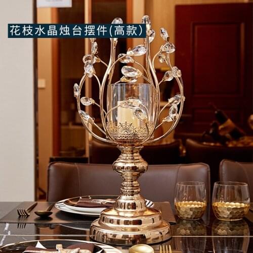 Crystal Candle Holders Wedding Tealight Metal Europe Romantic Dinner Candle Holder Vintage Candelabri Home Decoration XX50CH