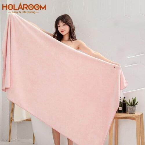 Large Bath Towel Solid Color Towels 75*150cm 90*180cm Superfine Fiber Soft and Absorbent Cleaning Hotel Home Bathroom Gifts