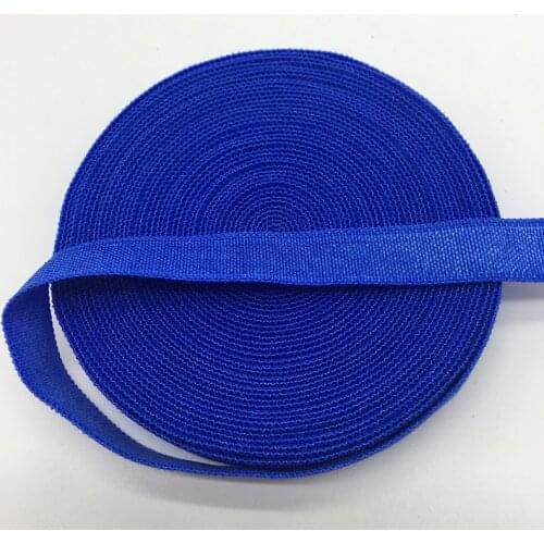 5Yards/lot 3/8" 10mm Blue Solid Shiny Satin Elastics Band Headband Bra Strap Dress Sewing Trim