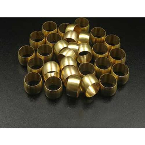 Fit 3/4/5/6/8/10/12/14/16mm 1/4" OD Tube Brass Olive Barrel Compression Sleeve Ferrule Ring
