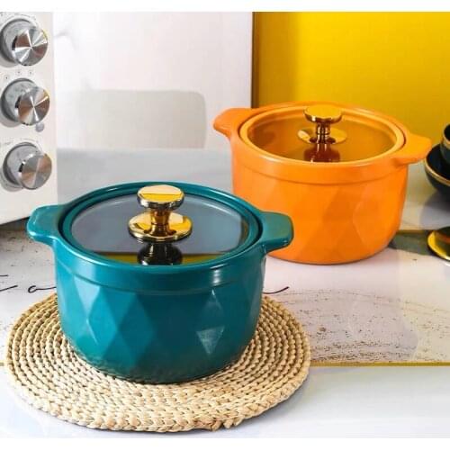 Simple Ceramic Cooking Pot Casseroles Heat Resistant Cookware Casseroles Kitchen Accessories Cocotte En Fonte Home Items DI50SG
