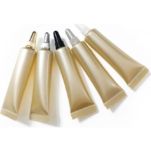 8 ML Empty Cosmetic Soft Tube PE Gold Bullet Head Makeup Packaging Refillable Eye Cream Essence Soft Squeeze Tube 50 pcs/lot