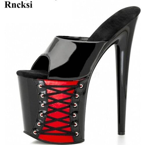Rncksi New 20cm Womens best selling hot summer style slim super high heels, stage sexy pole Dance slippers