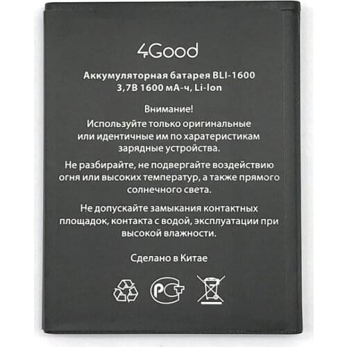 1600mAh Replacement BLI-1600 Battery for 4Good S450m 4G Phone Battery
