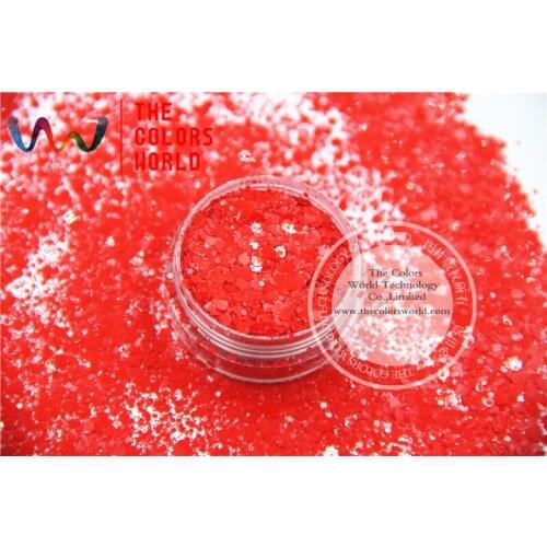 TCH313-H1 Mix Red Colors solvent resistant Hexagon shapes Glitter for nail art ,nail gel, nail polish makeup and DIY decoration