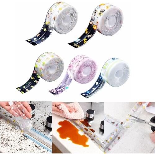 Waterproof Self Adhesive Mold Proof Transparent Stickers Bathroom Kitchen Sink Sealing Strip Tape Countertop Toilet Gaps