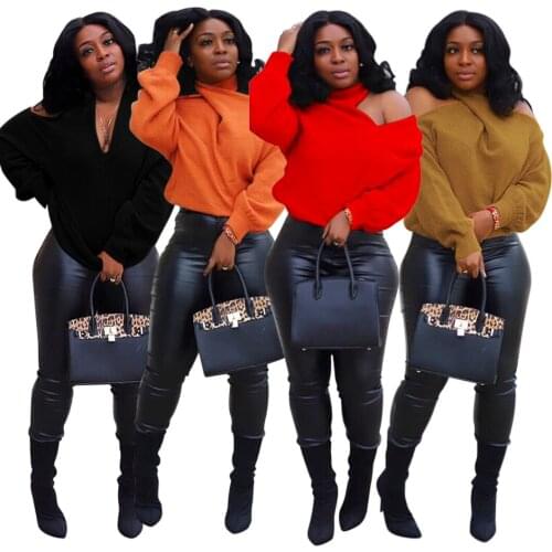 Echoine Autumn Summer Sexy Off Shoulder Tee Top V-neck T-shirt Elegant Backless T Shirt