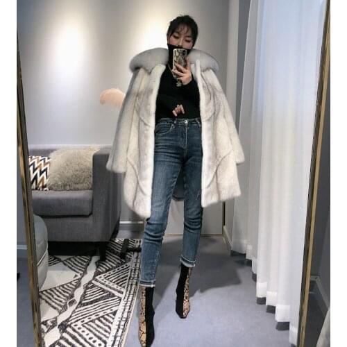 Womens Import Whole Leather Mink Fur Coat Womens Long Fur Coat Womens Autumn And Winter New Warm Coat