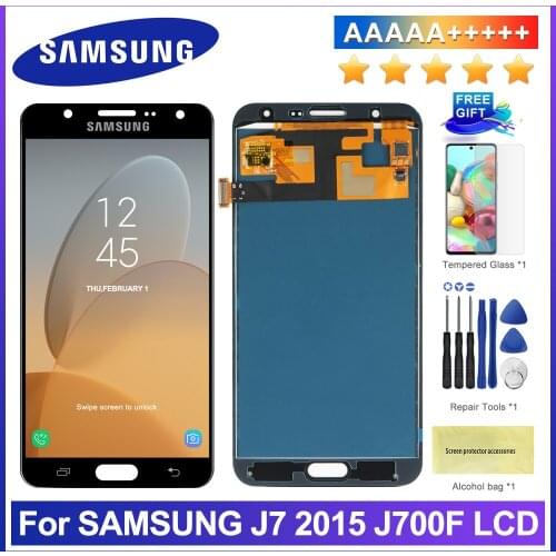 TFT J700 LCD For Samsung J7 2015 J700 SM-J700F J700M J700H/DS LCD Screen Display Touch Screen Digitizer with Frame Home Button