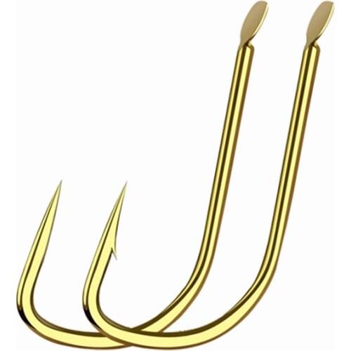 100pcs/box Fish Hook High Carbon Steel Barbed 0.5#-8# 10 Series In Fly Fishing Hook Worm Pond Fishing Bait Holder Jig Hole