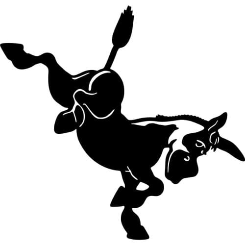 15.2cm*14.6cm Interesting Kicking Donkey Vinyl Decal Car Sticker Car-styling Black Silver S6-2912