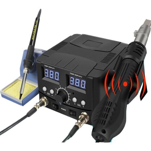 2 in 1 Regulatable Soldering Station Hot Air Gun Solder Iron Digital Adjust Rework Station Welding Set For Phone PCB Desoldering