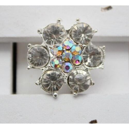 20pcs/lot round flower AB crystal glass rhinestone button for over coat boots decorative metal button garment sewing