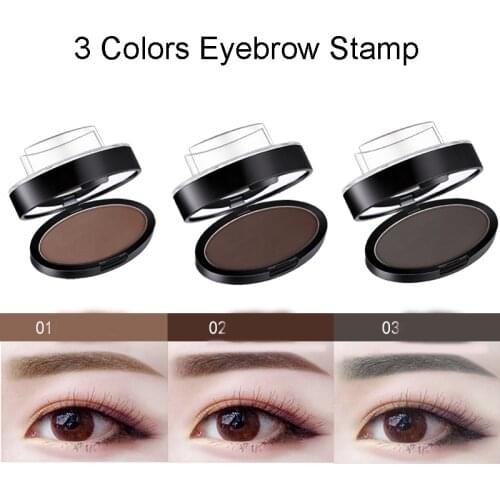 3 Colors Eyebrow Powder Seal Lazy Quick Eyebrow Stamp Waterproof Long lasting Natural Shape Brow Stamp Eyebrows Powder Palette