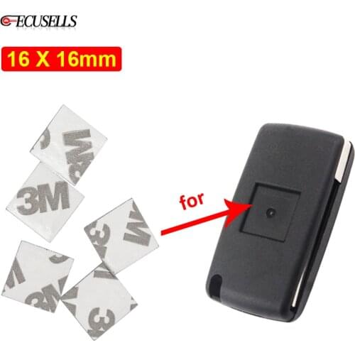 5Pcs/Lot 16X16mm Car Key Shell Square Emblem Symbol Sticker Logo for Citroen For Peugeot Remote Car Key