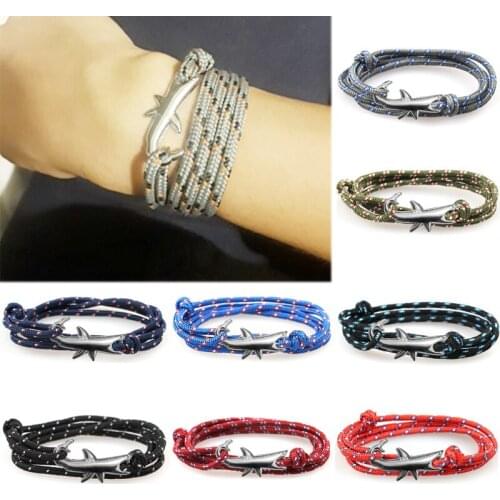 Shark Adjustable High Quality Exquesite Rope Women 1PC Beautiful 2019 New Arrival Candy Color Bracelet Gifts 15 Colors Party Men