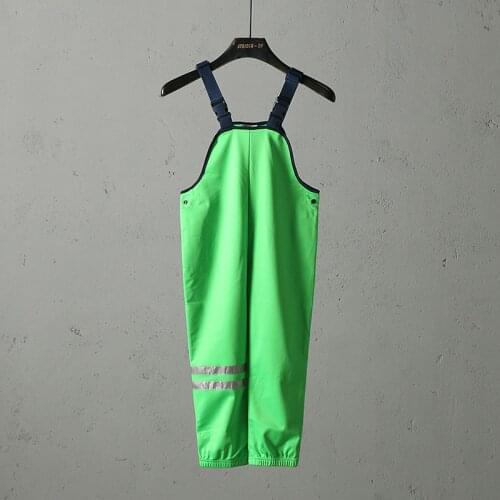 Children/kids/boys/girls green softshell overalls, size 98 to 128