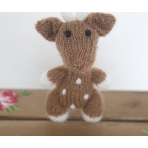 Newborn Photo Toy Knit Deer toy Stuffed Baby Teddy bear Match Photography props