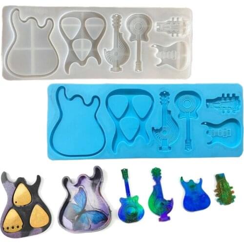 E56A Guitar Picks Storage Box Epoxy Resin Mold Guitar Plectrums Silicone Mould DIY Crafts Jewelry Casting Tools