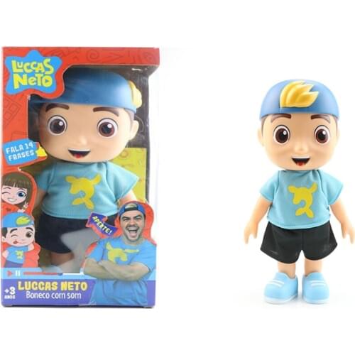 1Pc Luccas Neto Action Figure Toys 25cm Collectiable Talking Toy With Sound Kids 14cm Doll With Light Model Dolls Gifts